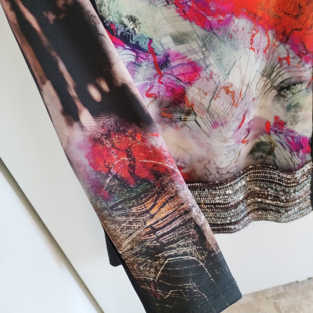 Save the Queen Abstract Multicolor Long Sleeve Dress - Picture 4 of 12